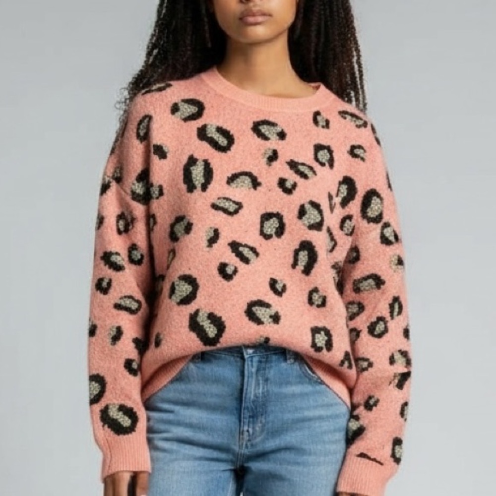 Anne Klein Pink Animal Print Sweater